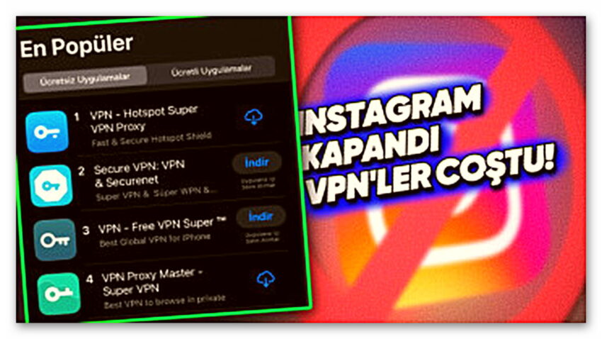 Instagram Erişime Kapatıldı, VPN Uygulamaları Coştu! VPN’ler, Mağazalarda En Popülerler Arasına Girdi