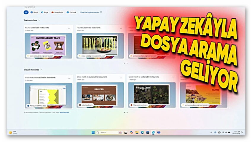 Windows’a Çok Kullanışlı Olacak Yapay Zekâ Destekli Arama Özelliği Geliyor!