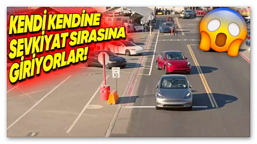 Tesla Otomobillerin Kendi Kendine Fabrikadan Çıkıp Sevkiyat Sırasına Girdiği Video Gündem Oldu[Video]